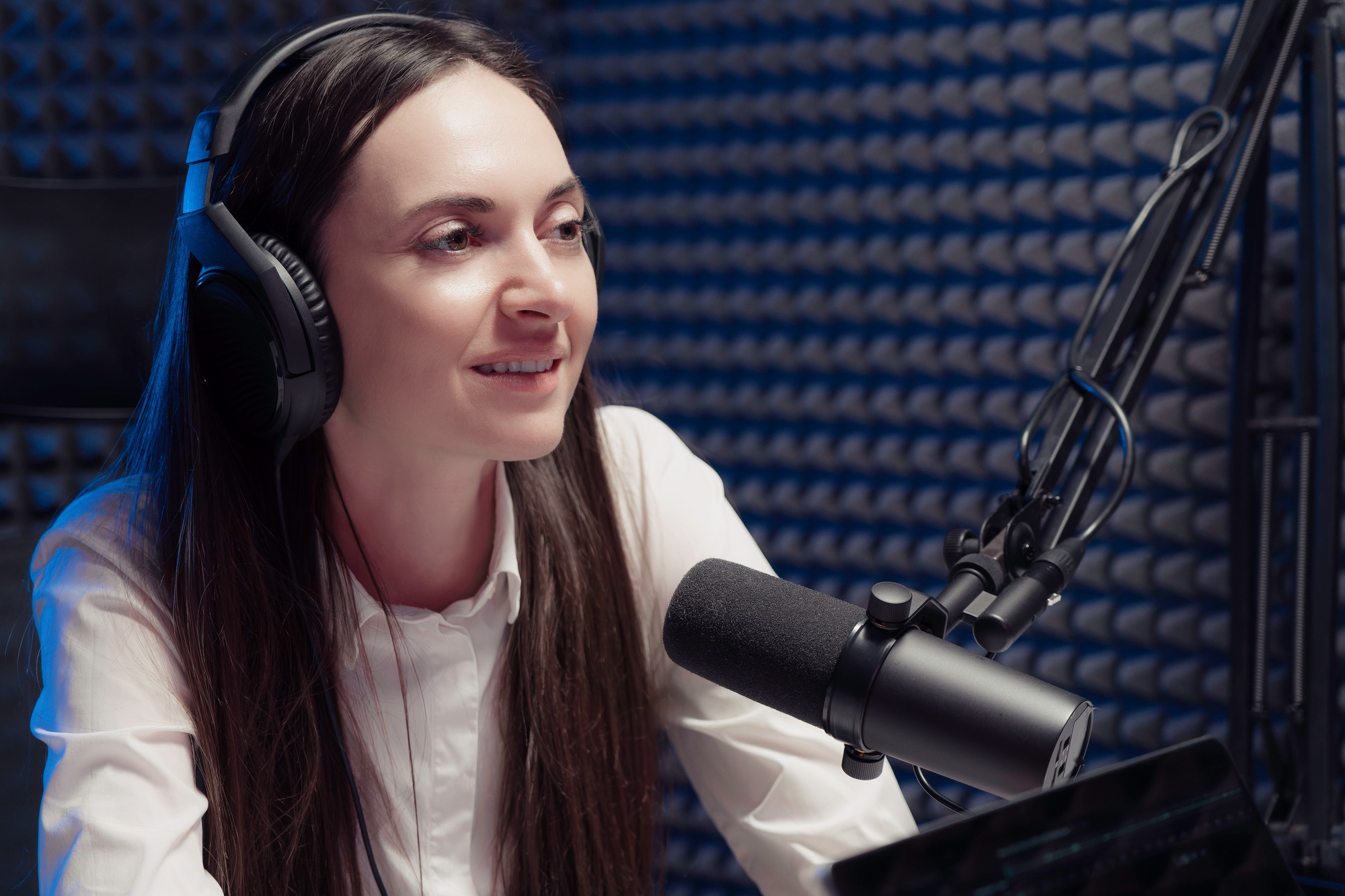 Podcaster Sharing Stories On Air